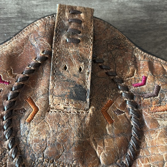 Vtg Corral Brown Embroidered Cowboy Boots size 7.5 - Picture 2 of 7